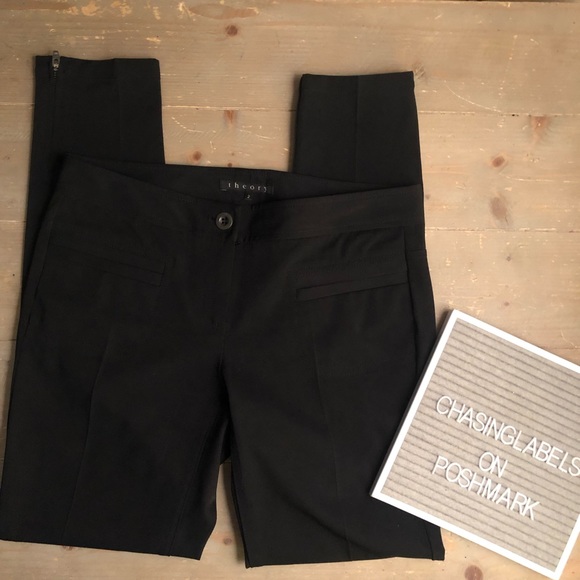 Theory Pants - Theory : skinny ankle zipper black slacks.